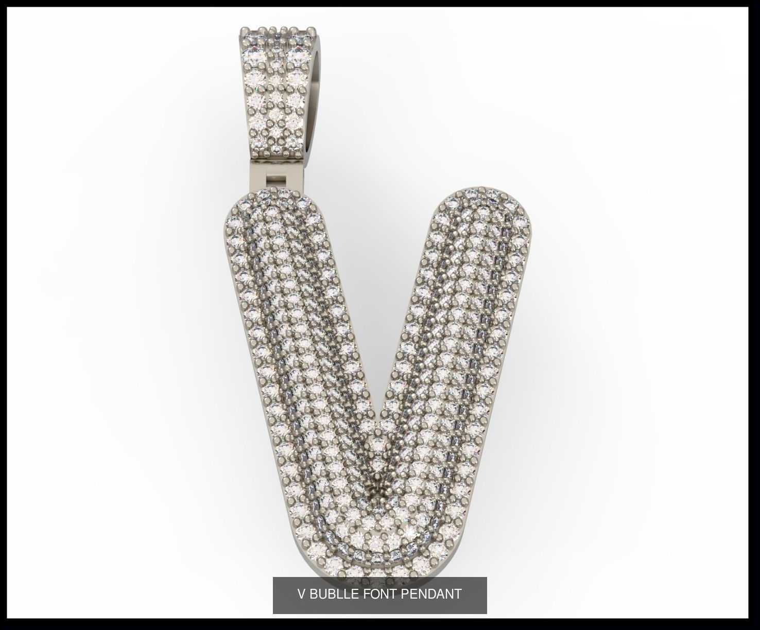  A-Z  BUBLLE FONT PENDANT 3D Model Collection_24
