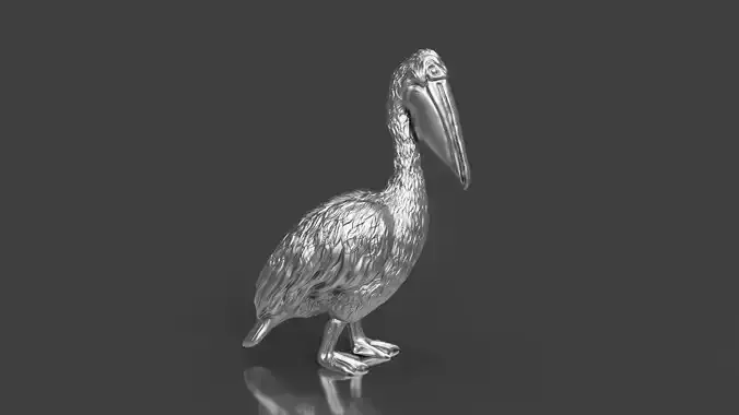 Silver Pelican Figurine