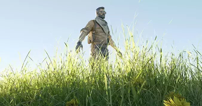 Grass realistic man in tall man in tall man in tall 3D model