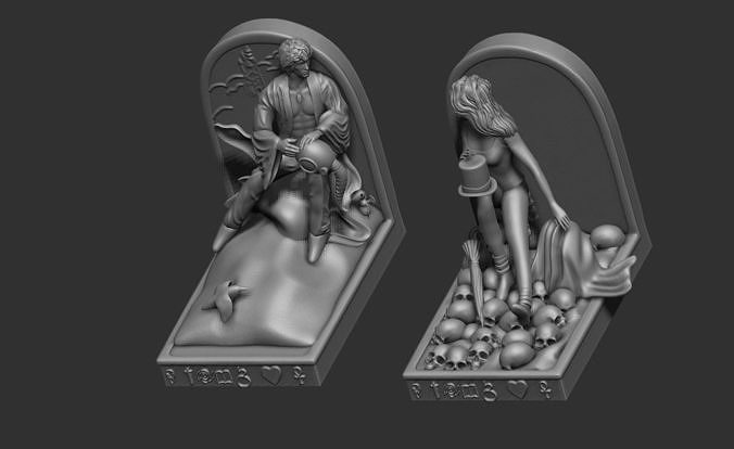 Sandman and Death Book Support 3D print model
