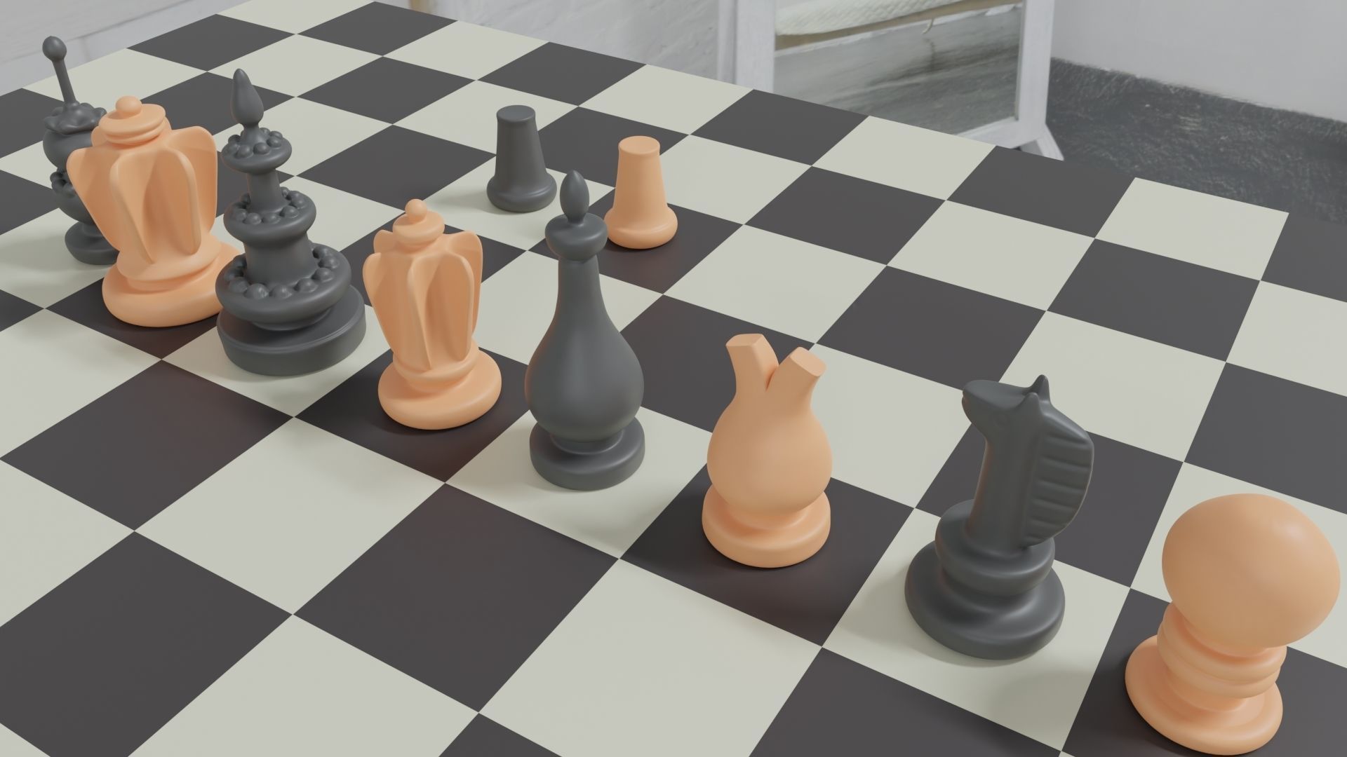 Courier Chess Medieval Chess Variant 3d printable pieces 3D print model_4