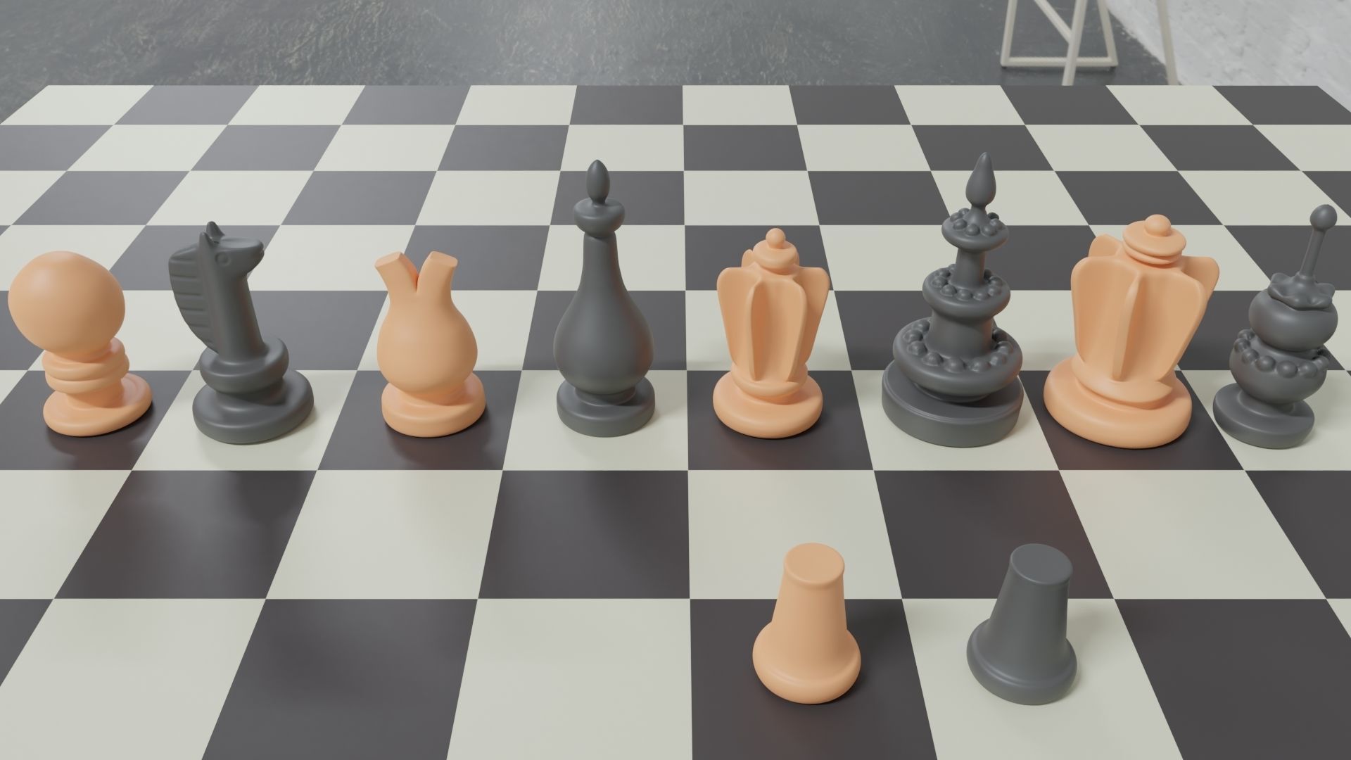 Courier Chess Medieval Chess Variant 3d printable pieces 3D print model_2