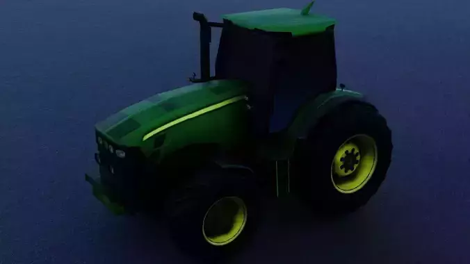 Low poly Modern Heavy Agriculture Tractor Low-poly 3D model