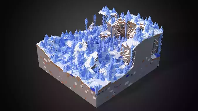 Minecraft Ice Spikes Biome Small Low-poly 3D model