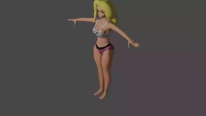 high poly girl woman in bikini