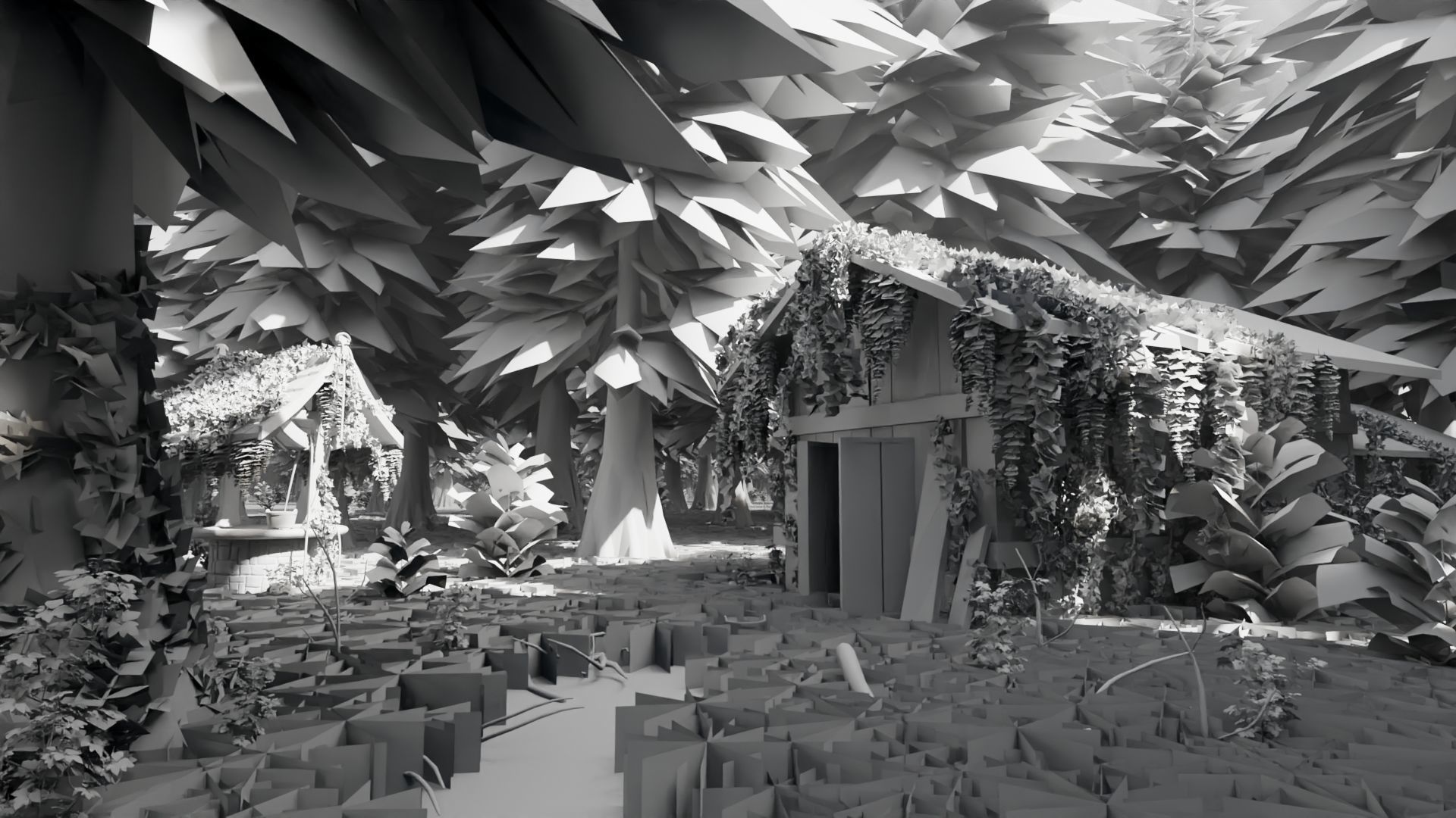 Abandoned Shack in Forest Scene 3D model_8