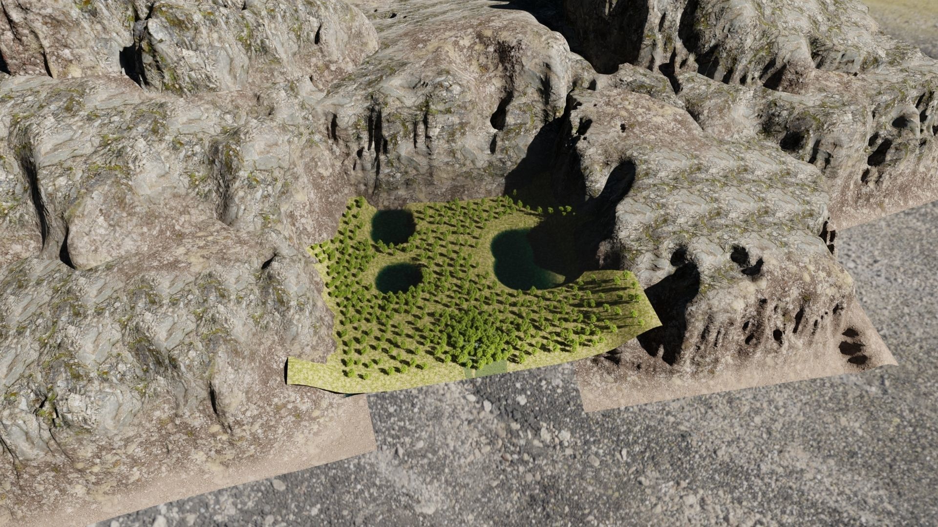 Abandoned Shack in Forest Scene 3D model_7