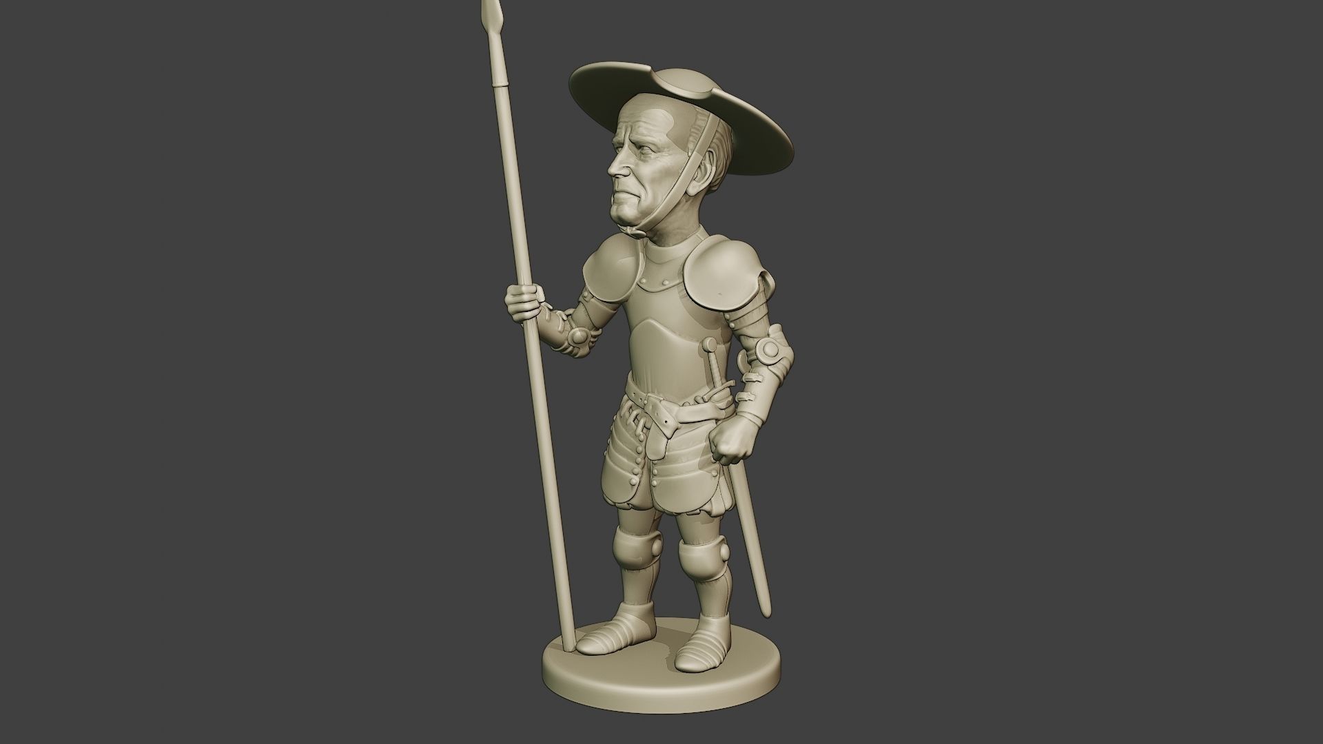 Joe Biden Quixote Meme 3D print model_2
