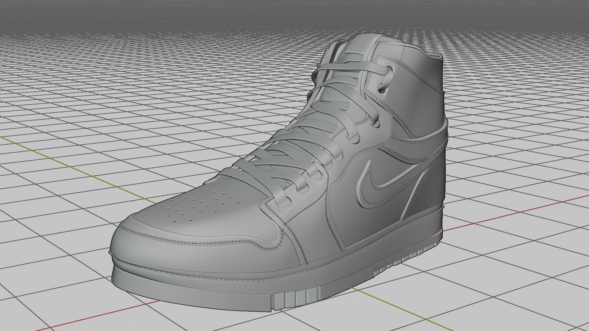 3d jordan shoe model lowpoly Low-poly 3D model_1