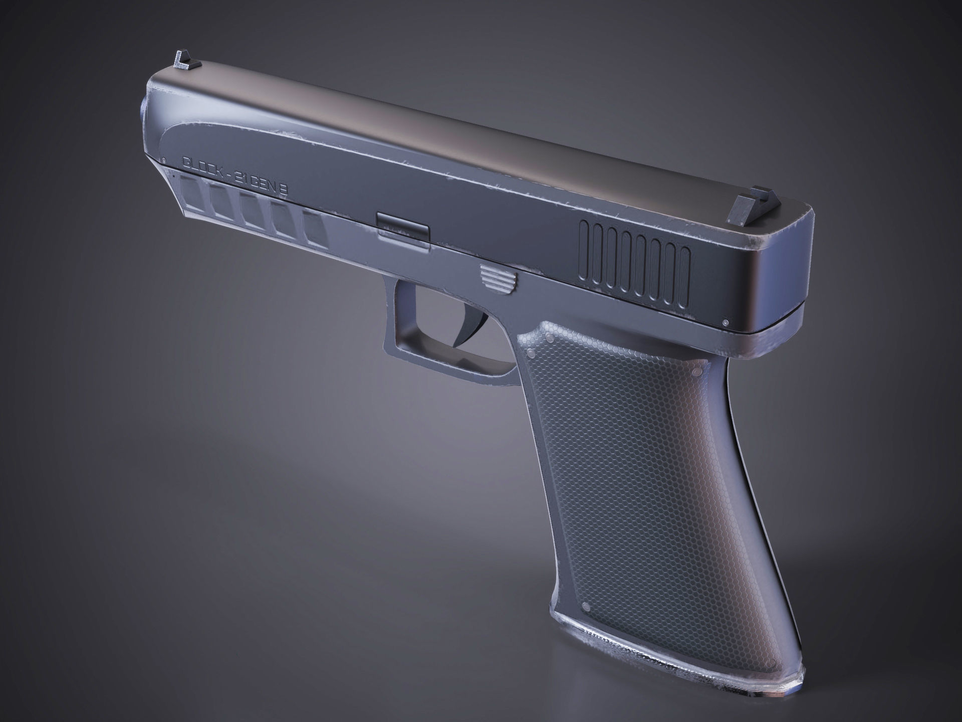 Glock 21 Gen-8 pistol Low-poly 3D model_1