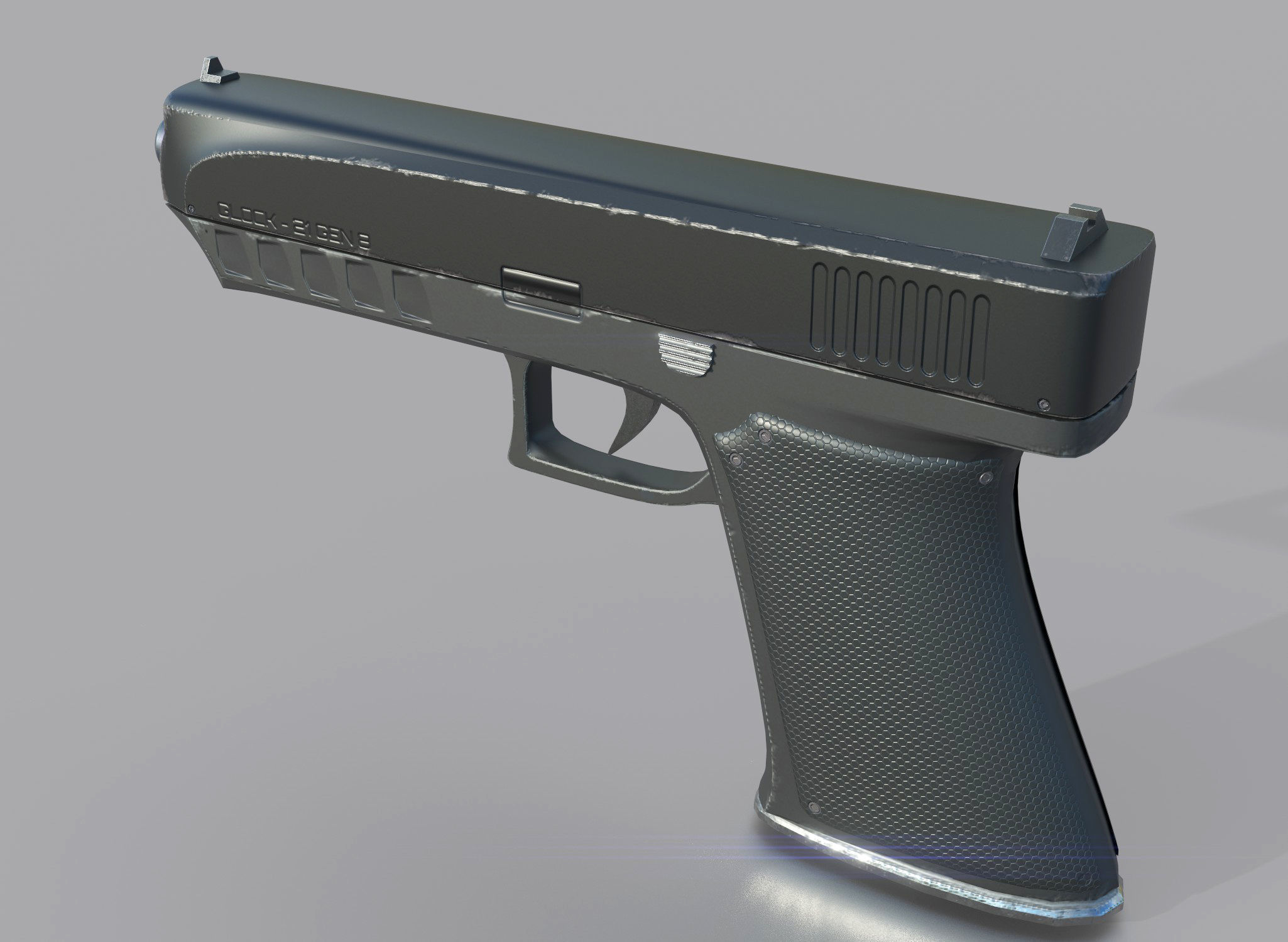 Glock 21 Gen-8 pistol Low-poly 3D model_6