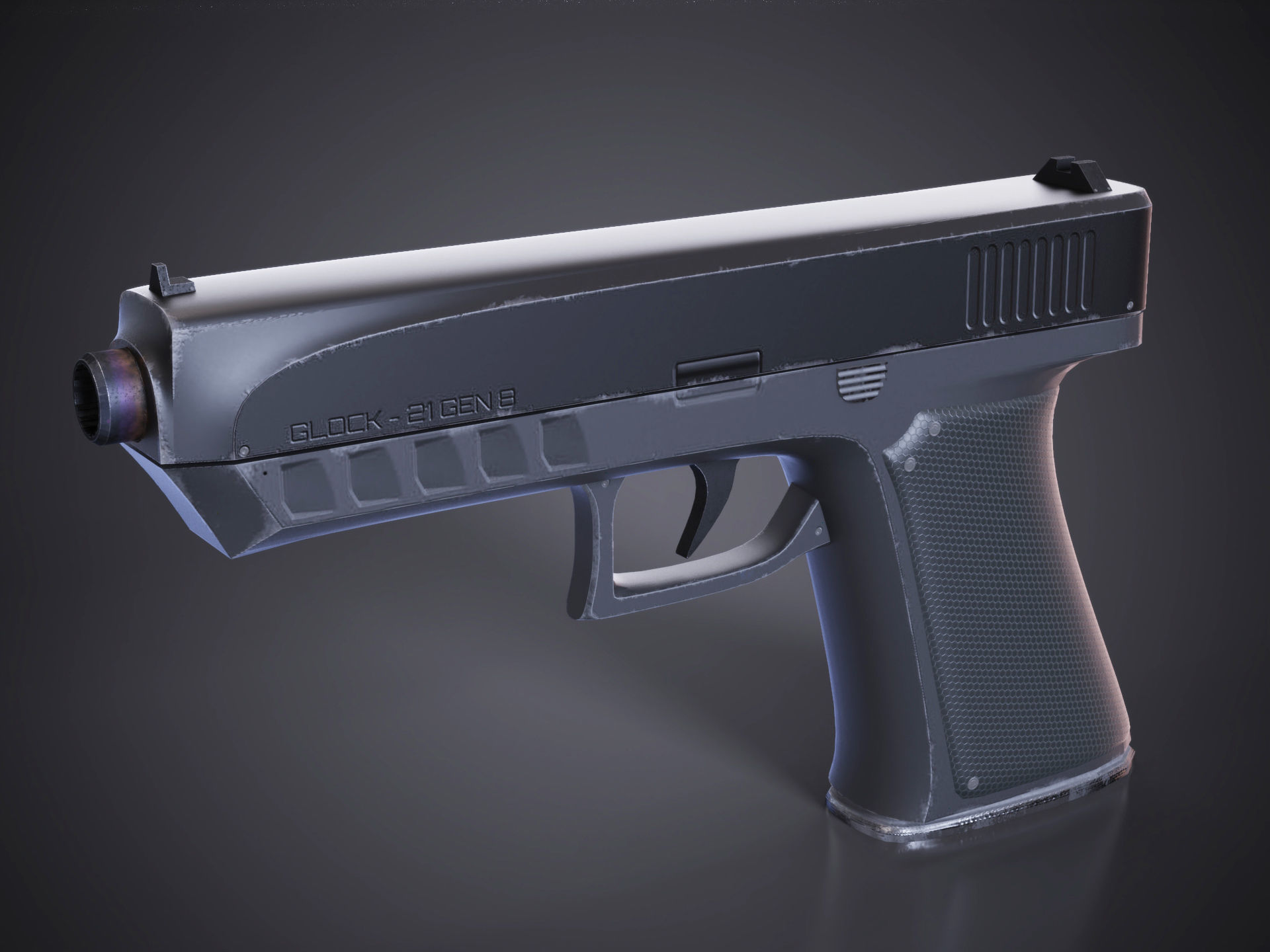 Glock 21 Gen-8 pistol Low-poly 3D model_2