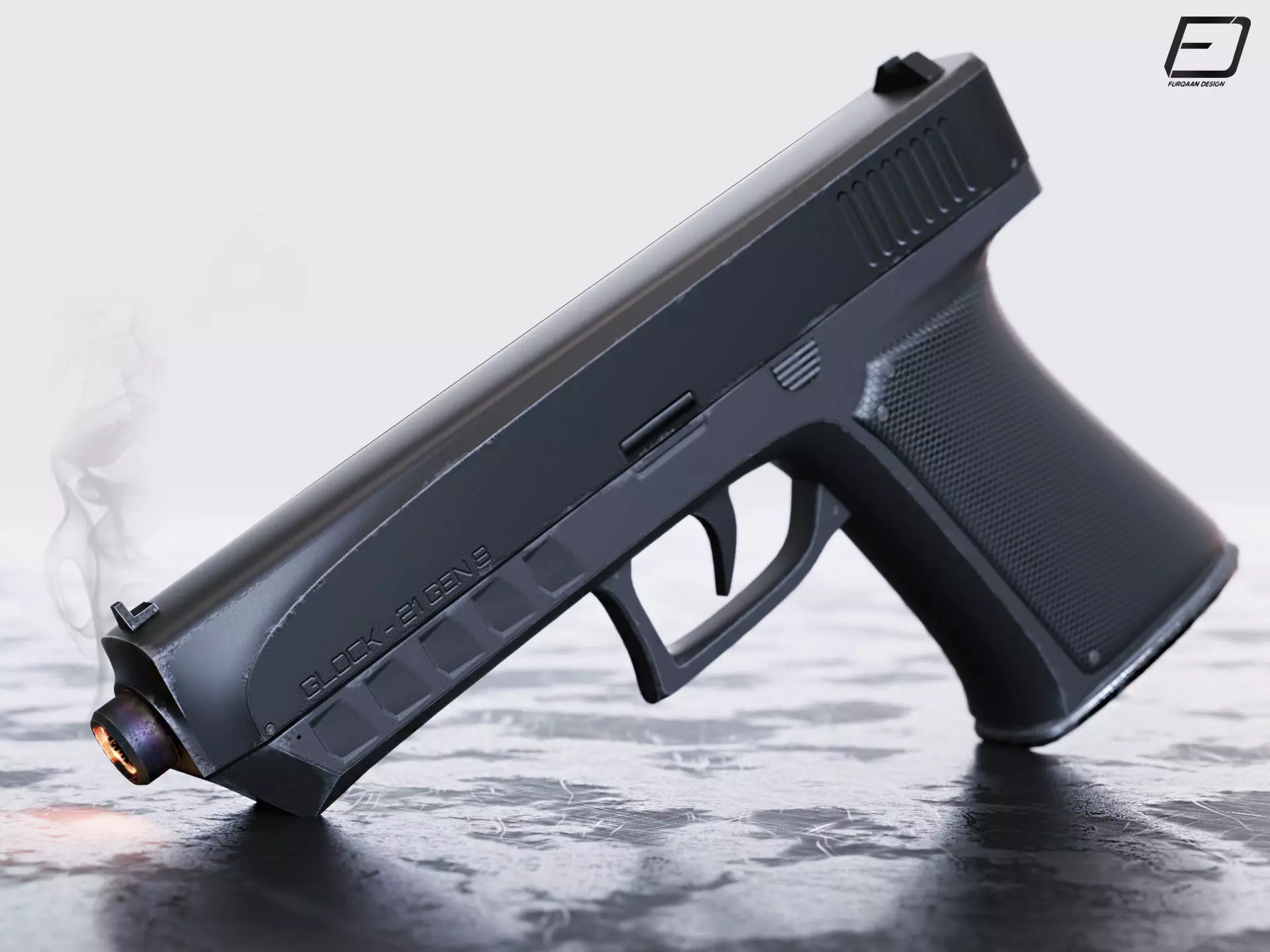 Glock 21 Gen-8 pistol Low-poly 3D model_0