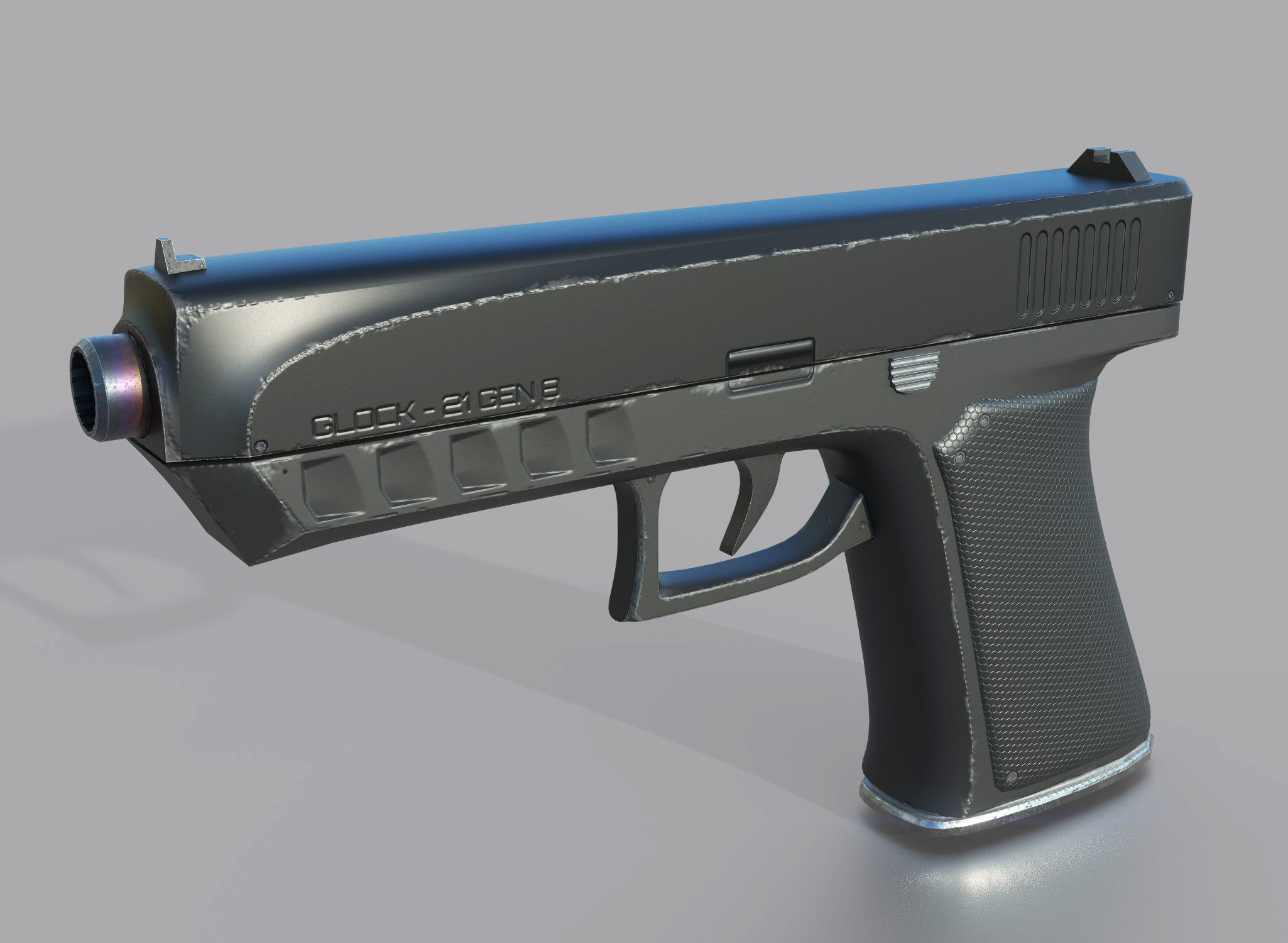 Glock 21 Gen-8 pistol Low-poly 3D model_4