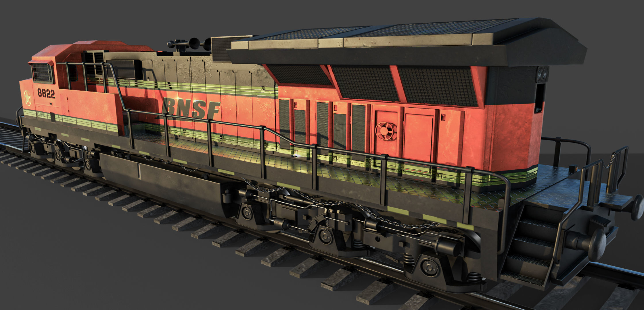 Train BNSF 3D model_7