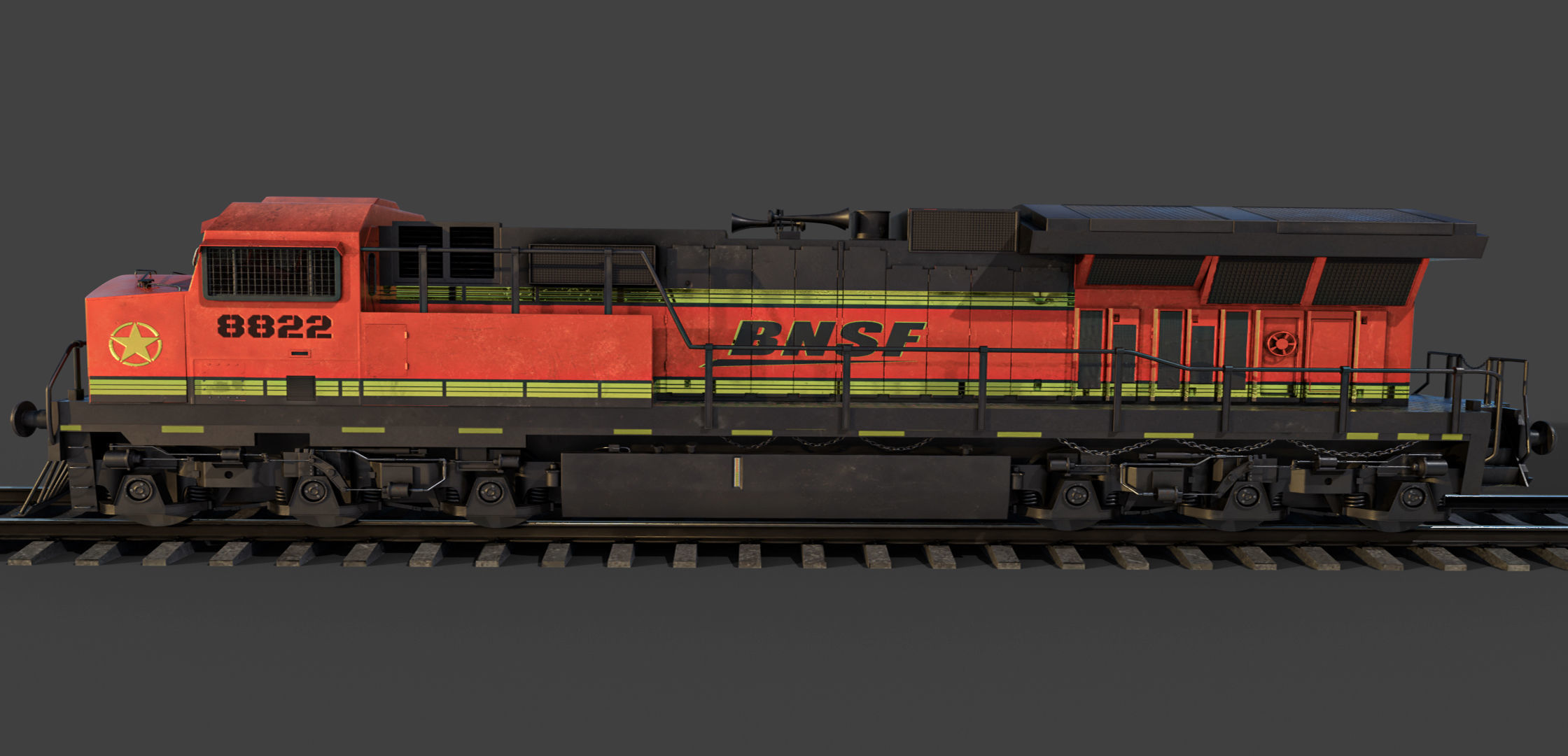 Train BNSF 3D model_5