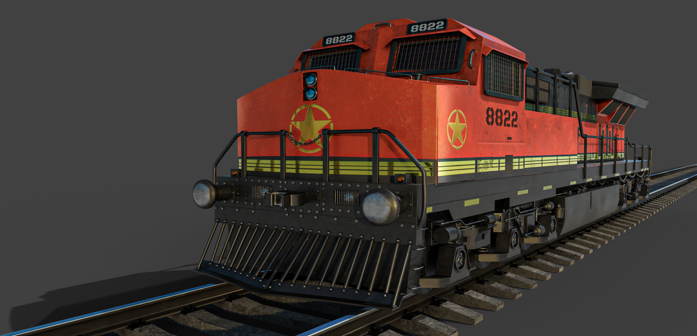 Train BNSF 3D model_4