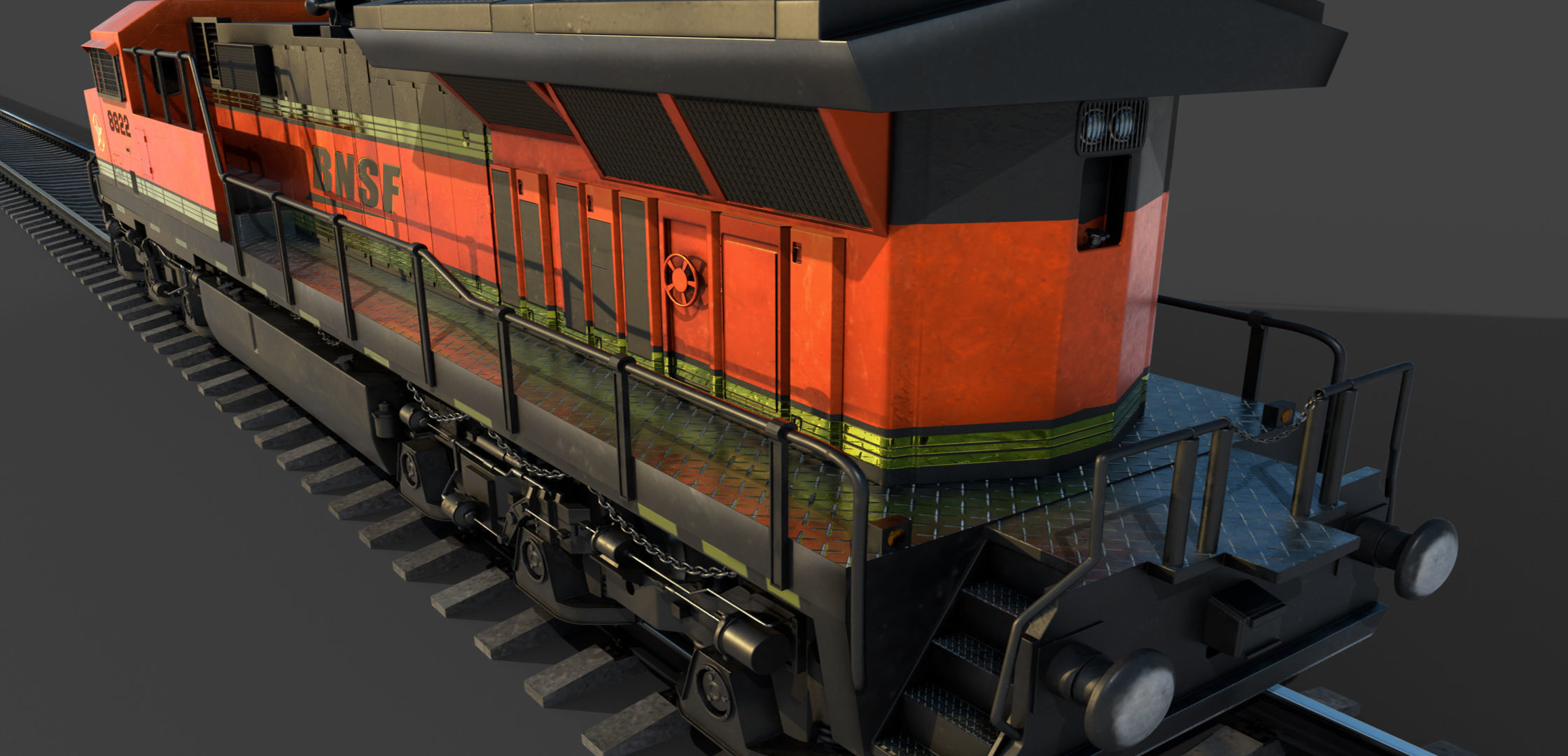 Train BNSF 3D model_6