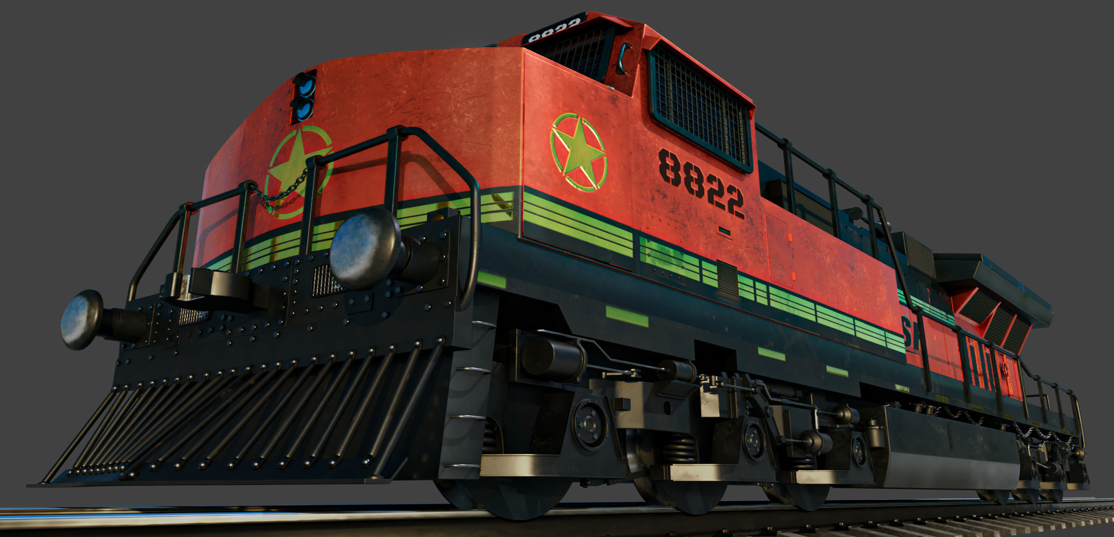 Train BNSF 3D model_3