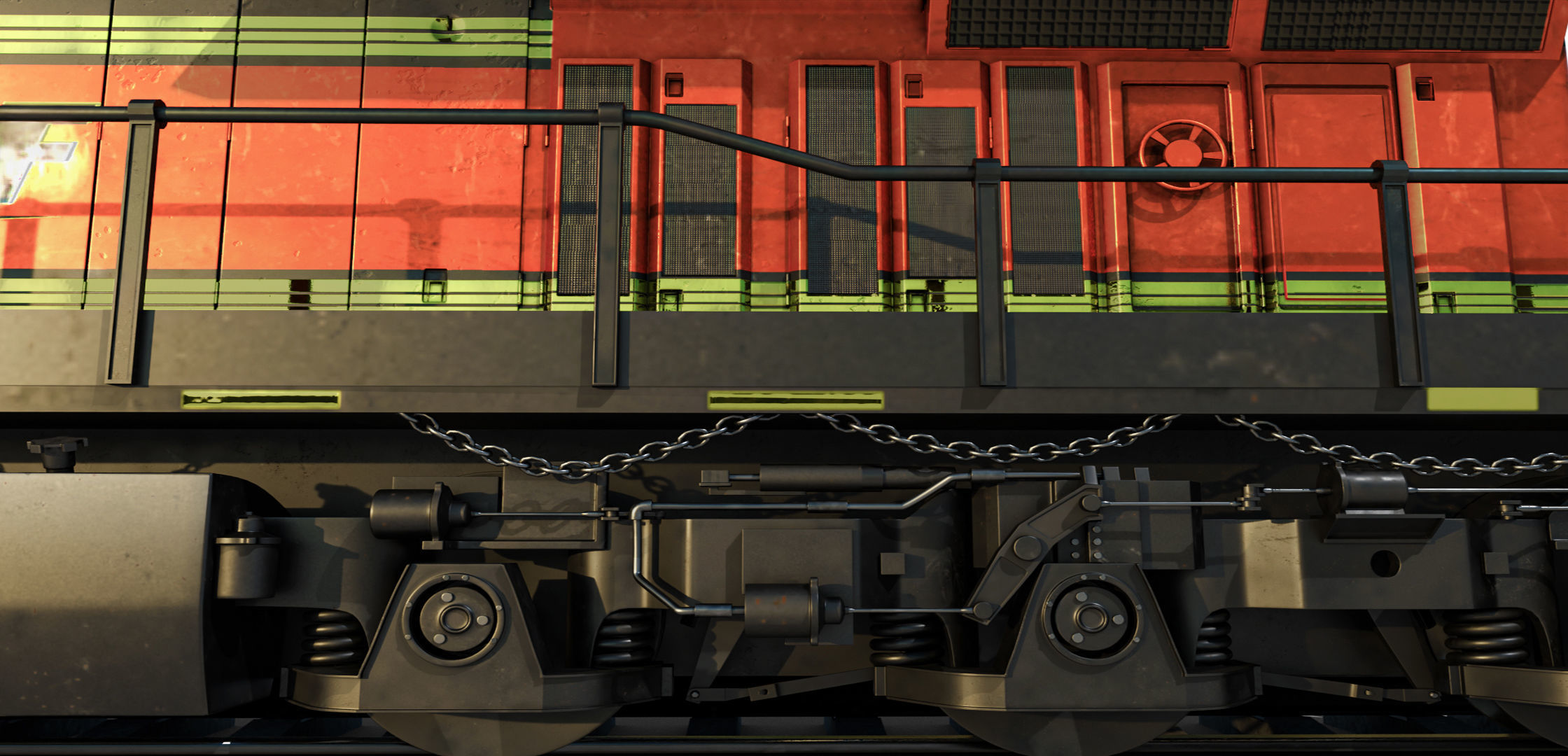 Train BNSF 3D model_8