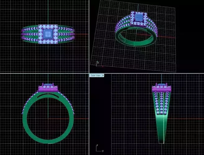 Ring model jewelry Diamond ring design 3D print model
