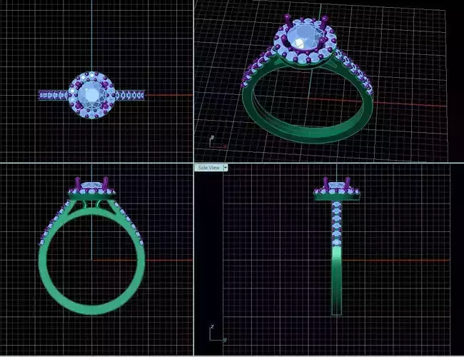 Ring model jewelry Diamond ring design 3D print model