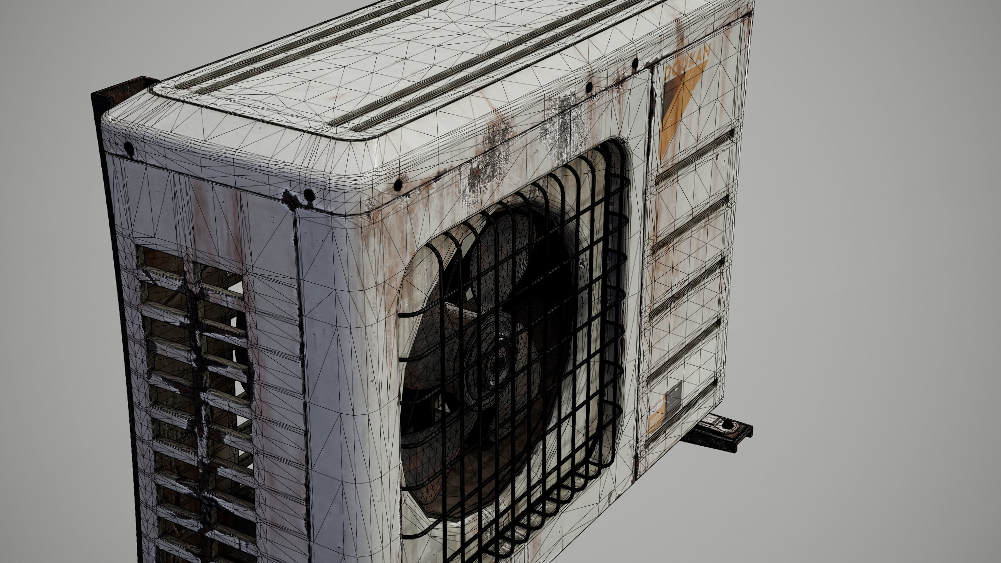 Air Conditioner Outdoor Unit Low-poly 3D model_9