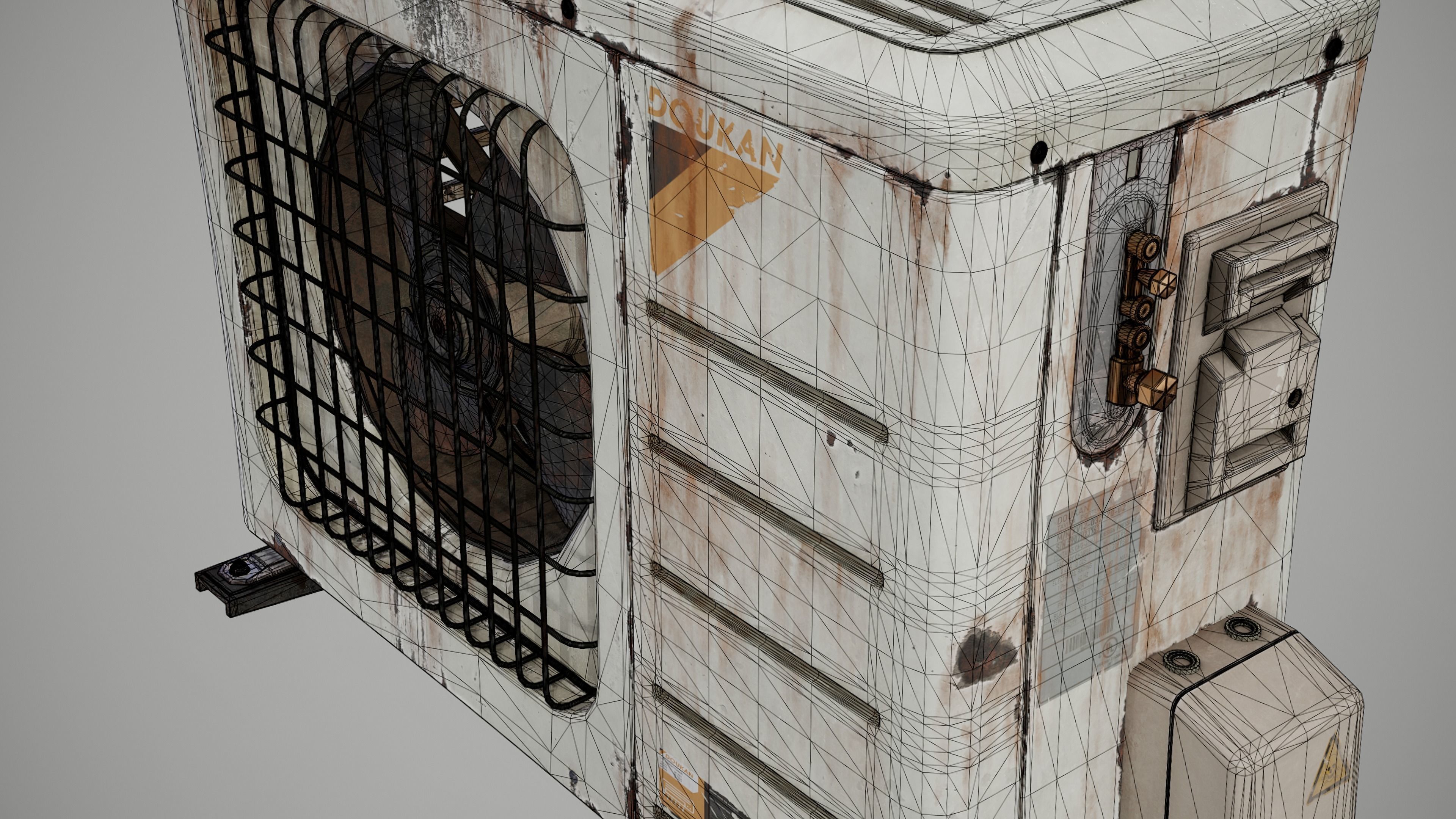Air Conditioner Outdoor Unit Low-poly 3D model_11