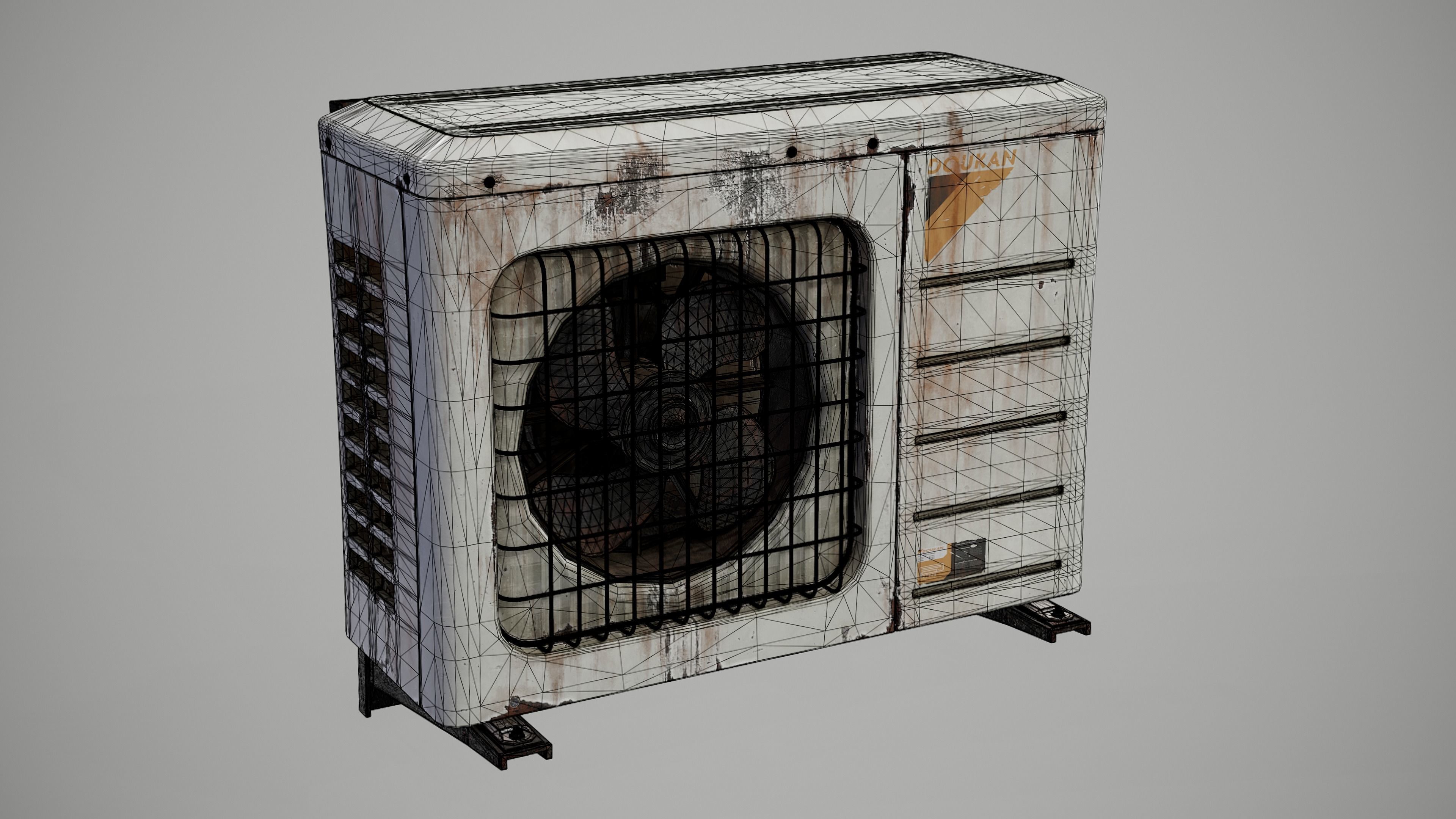 Air Conditioner Outdoor Unit Low-poly 3D model_2