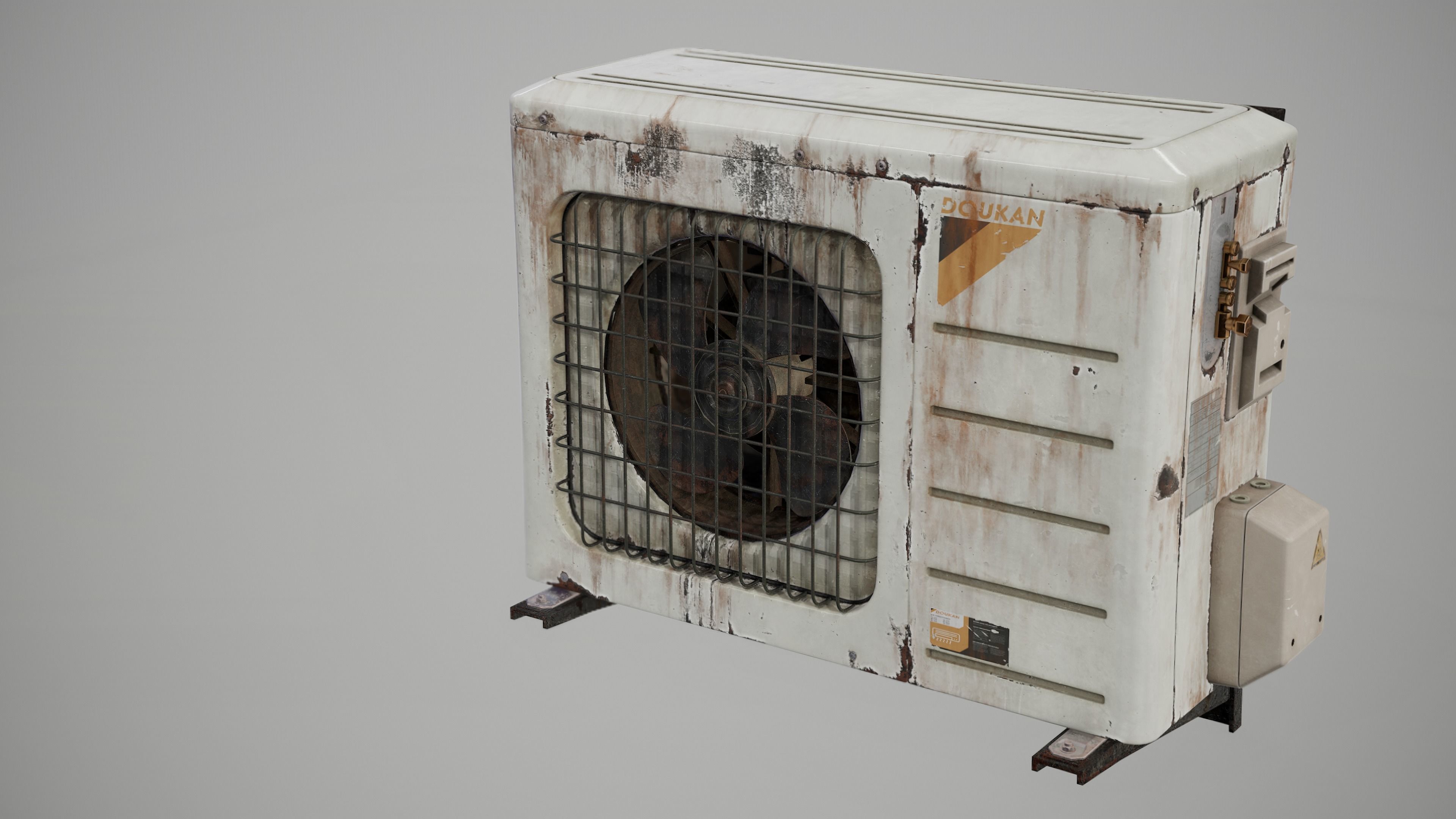 Air Conditioner Outdoor Unit Low-poly 3D model_6