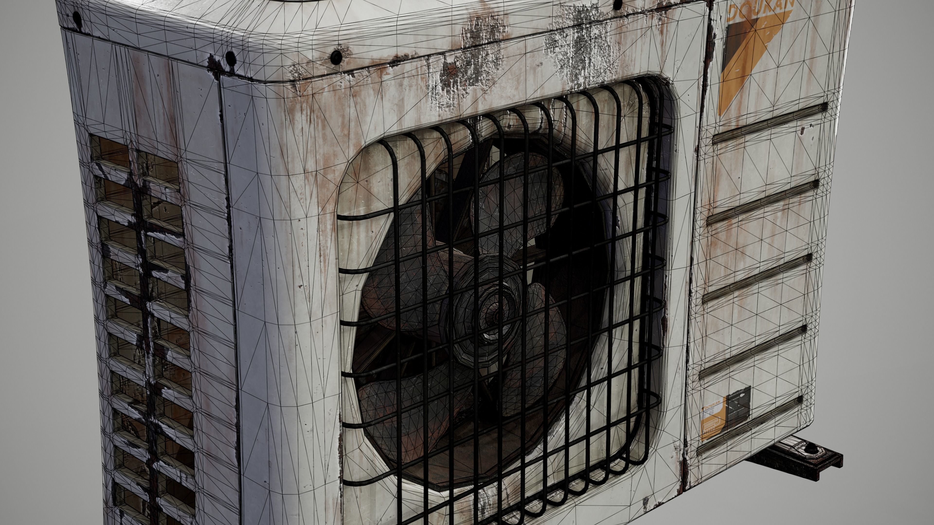 Air Conditioner Outdoor Unit Low-poly 3D model_5