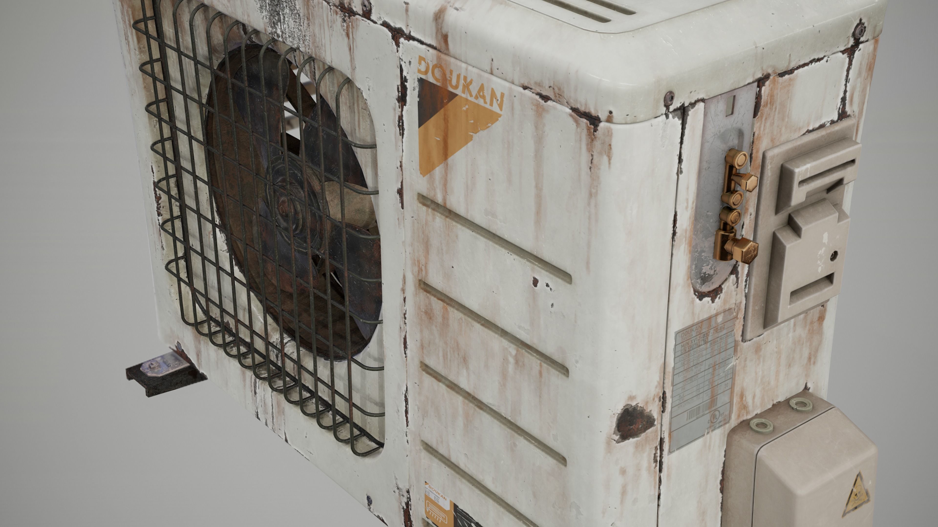 Air Conditioner Outdoor Unit Low-poly 3D model_10