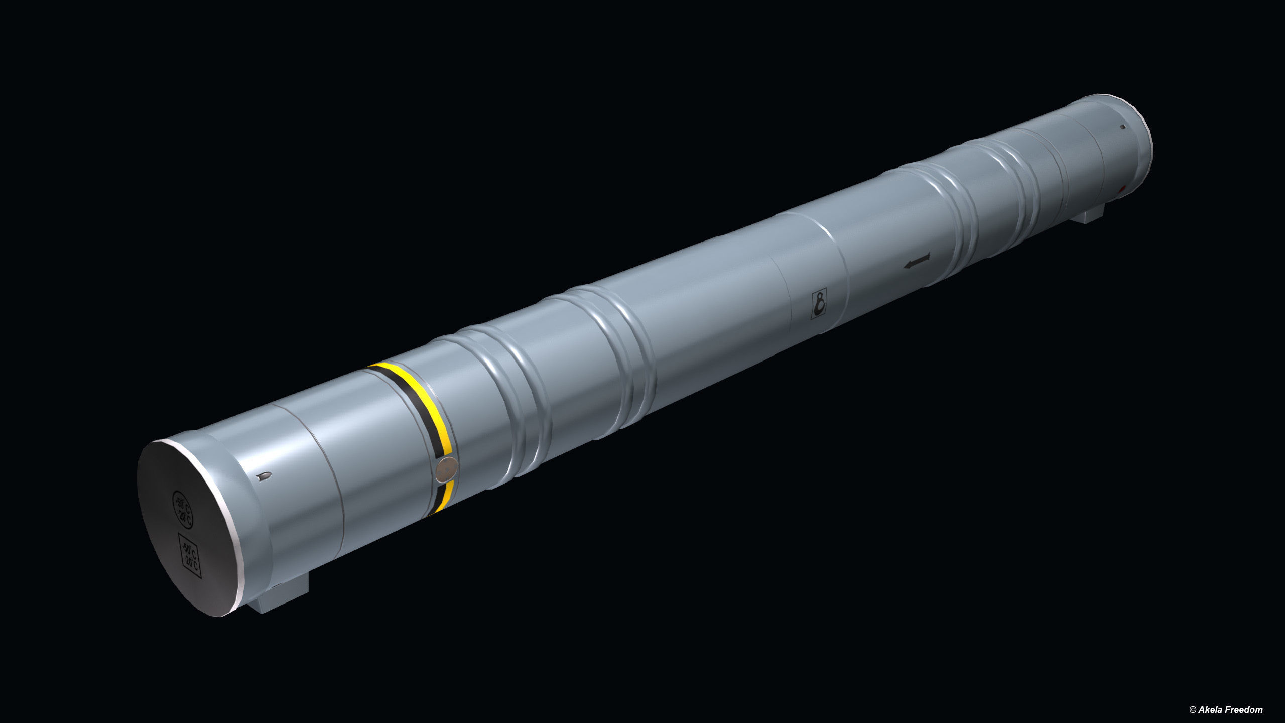 Exocet MM40 Low-poly 3D model_1