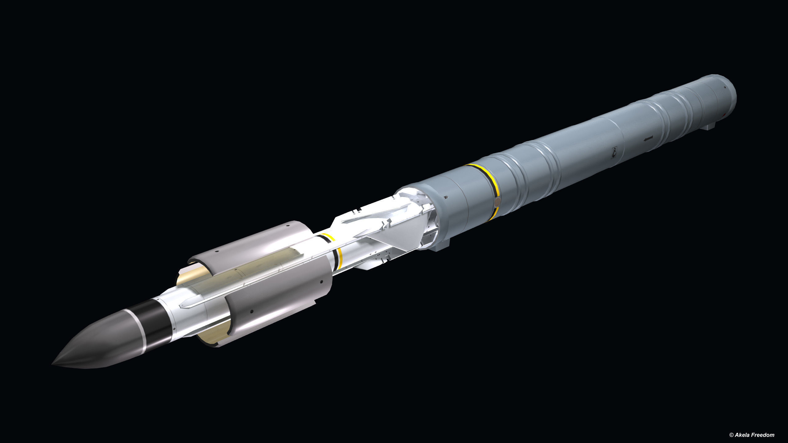 Exocet MM40 Low-poly 3D model_2