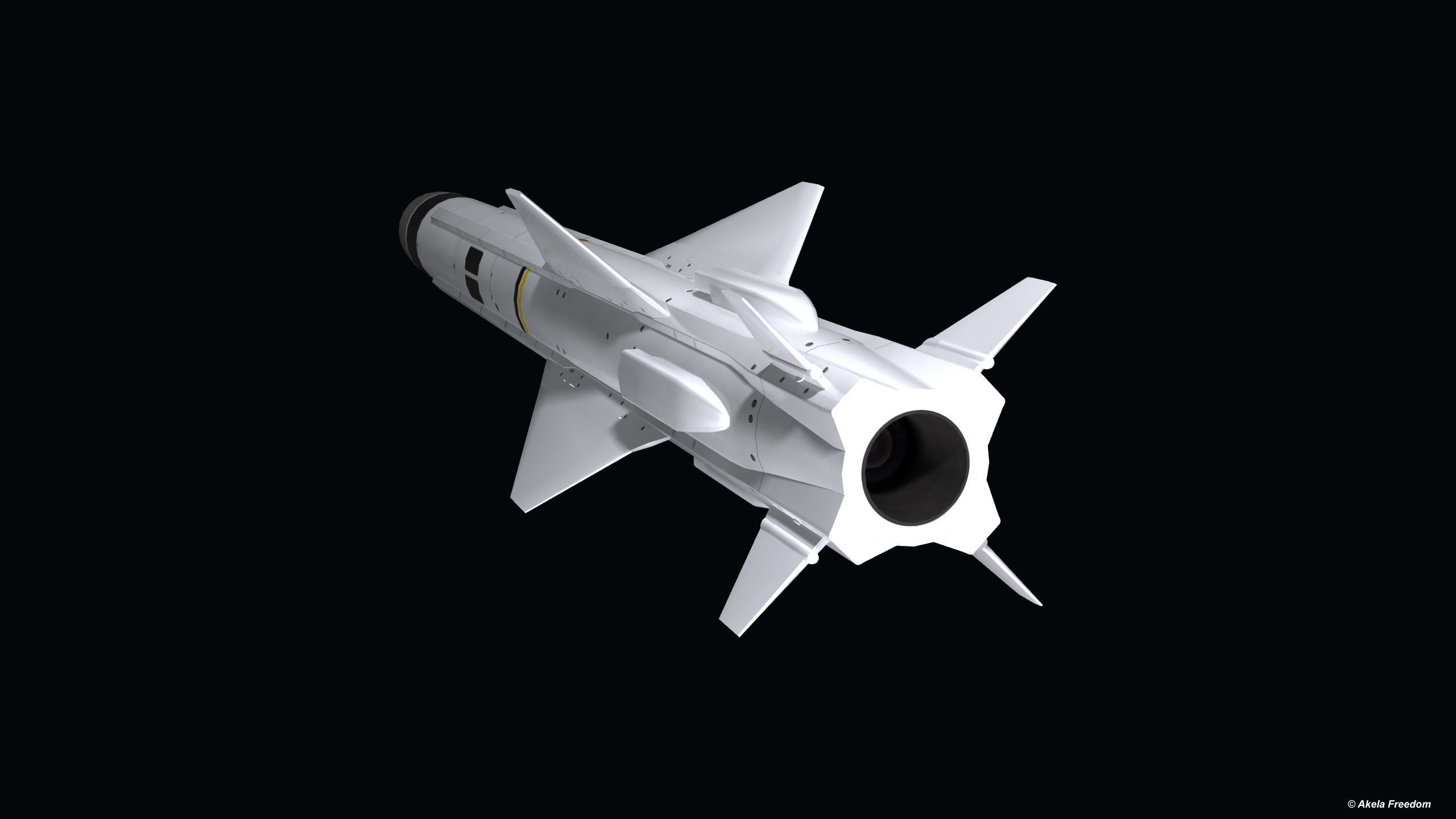 Exocet MM40 Low-poly 3D model_6
