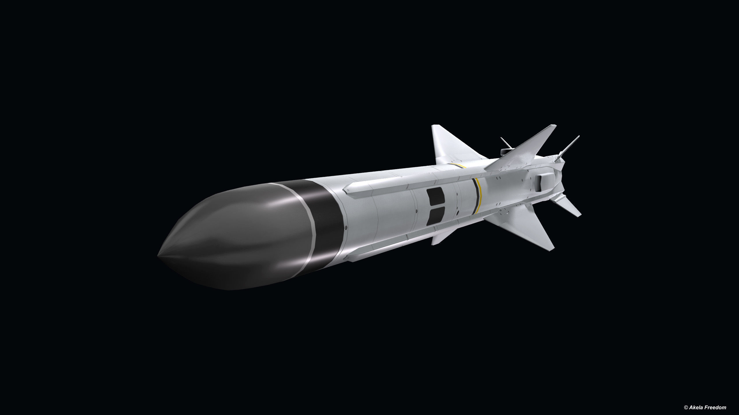 Exocet MM40 Low-poly 3D model_7