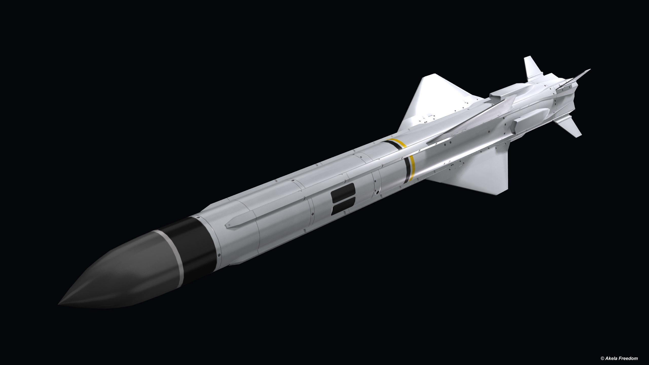 Exocet MM40 Low-poly 3D model_5