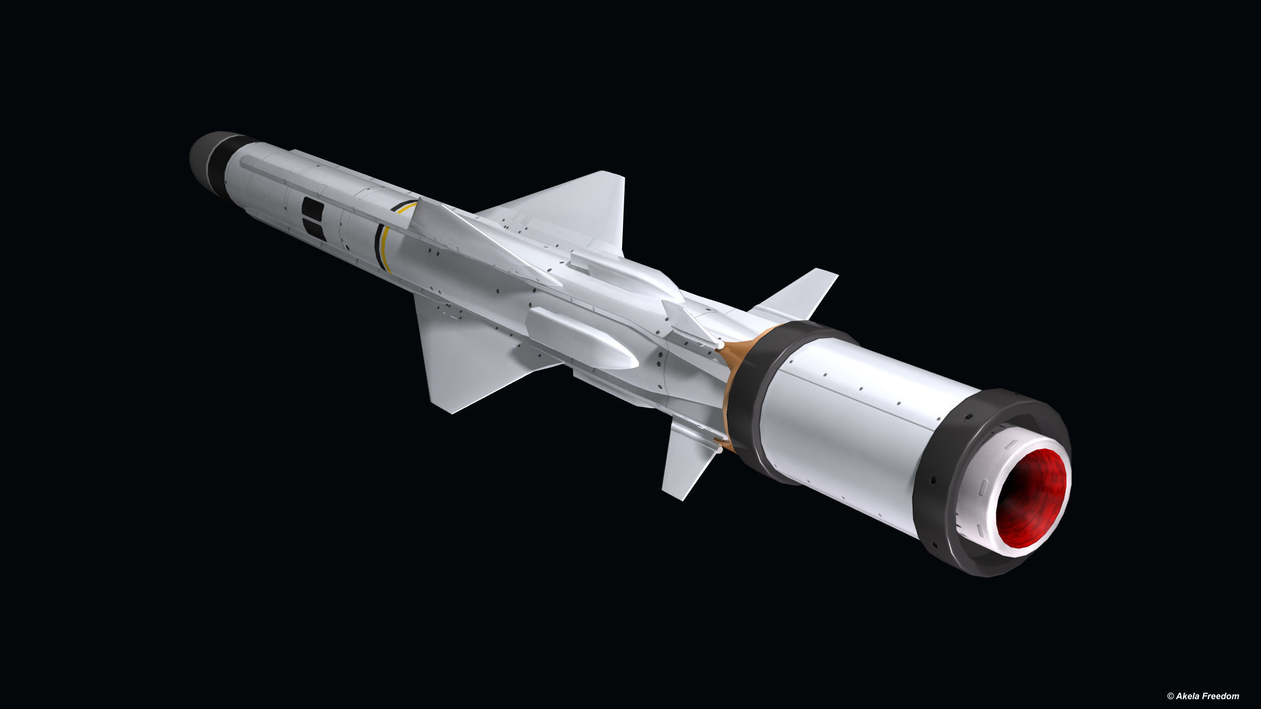 Exocet MM40 Low-poly 3D model_8