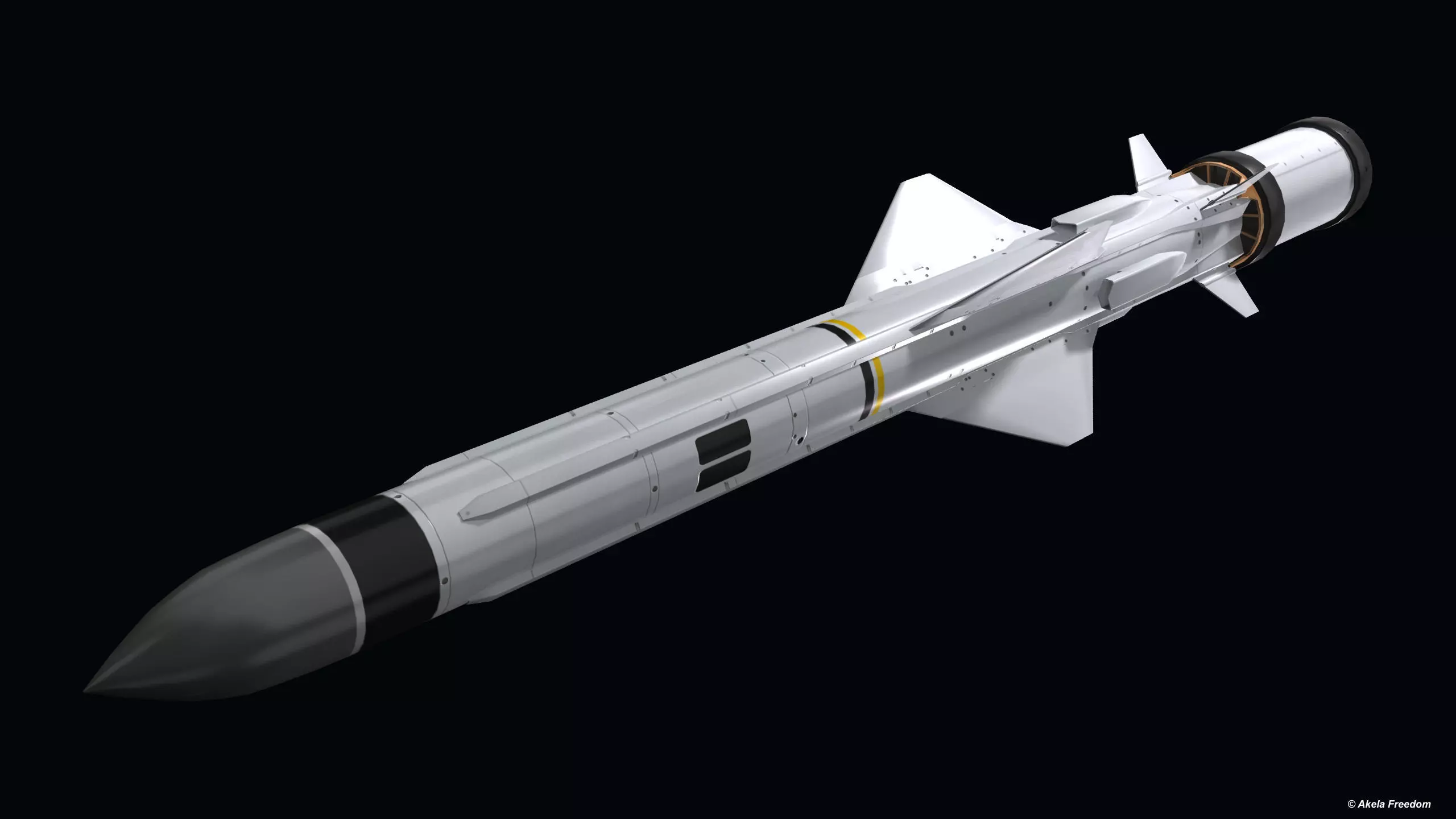 Exocet MM40 Low-poly 3D model_0