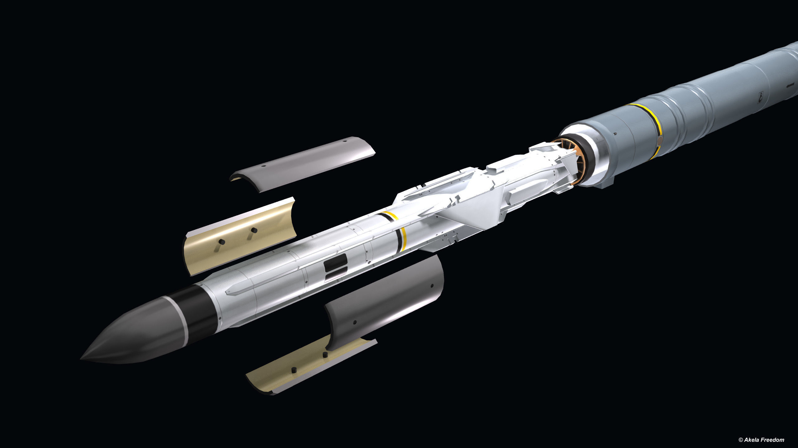 Exocet MM40 Low-poly 3D model_3