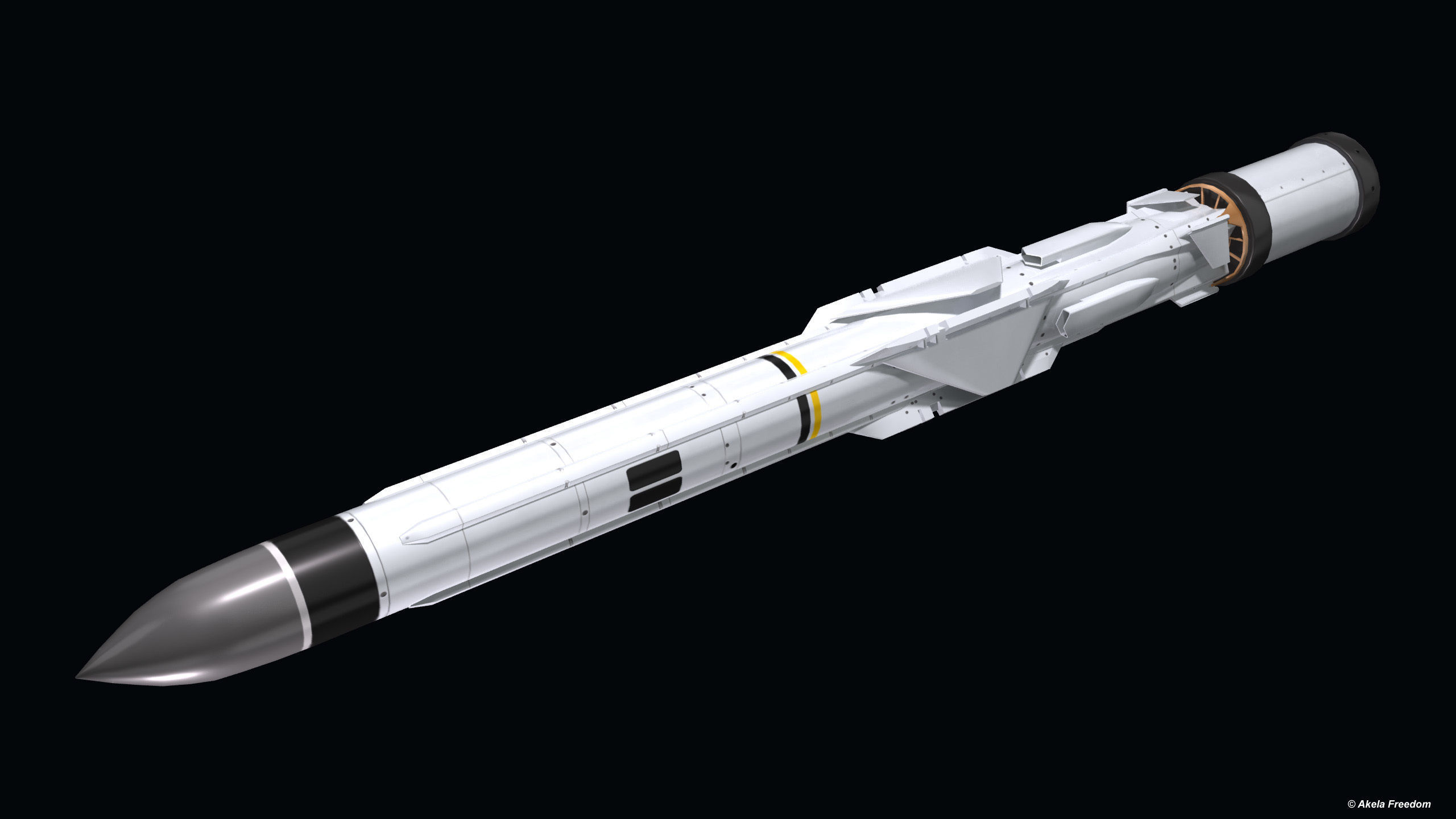 Exocet MM40 Low-poly 3D model_9