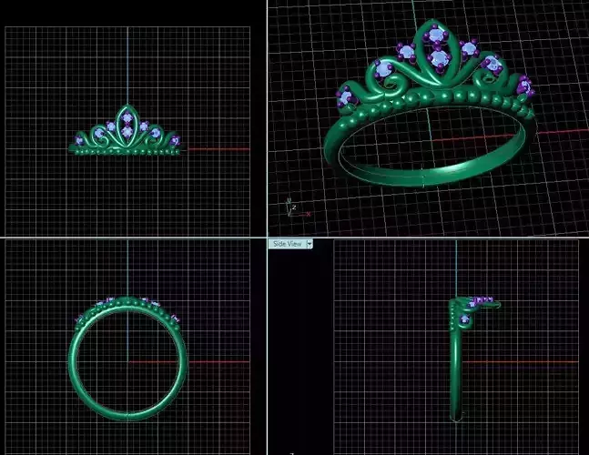 Ring model jewelry Diamond ring design 3D print model
