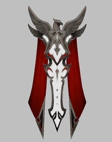 Eagle knight cape Low-poly 3D model