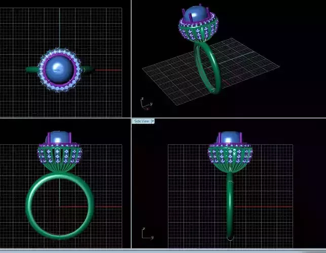 Ring model jewelry Diamond ring design 3D print model