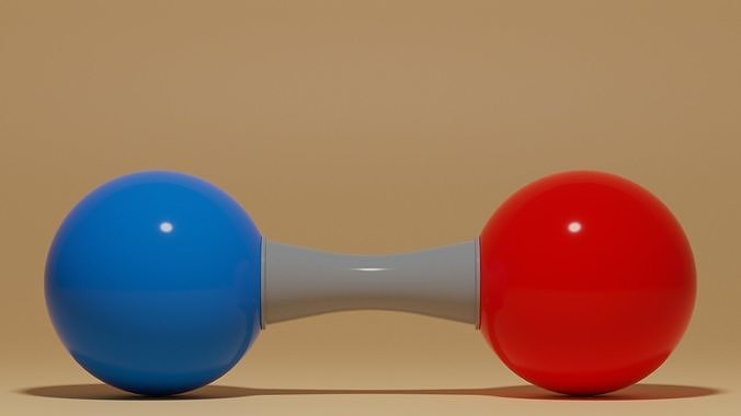 Nitric Oxide Molecule NO Low-poly 3D model
