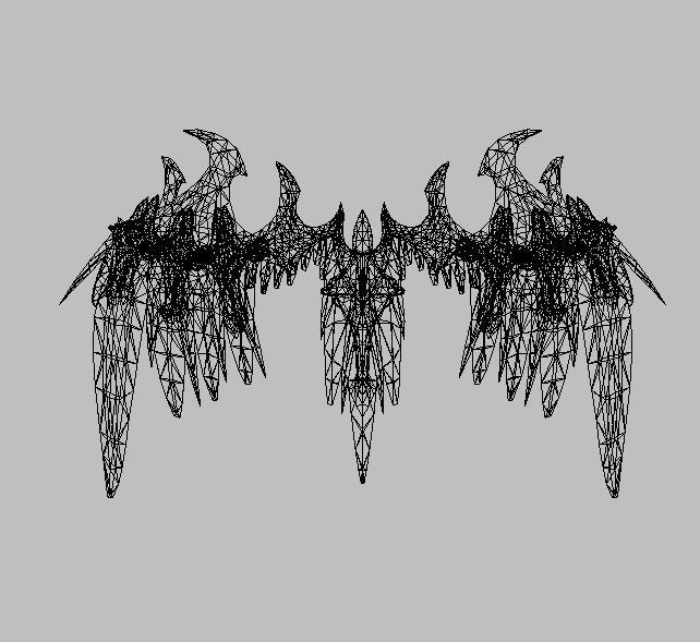 Gold wing Low-poly 3D model_2