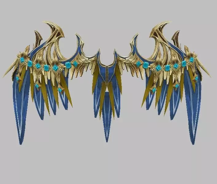 Gold wing Low-poly 3D model_0