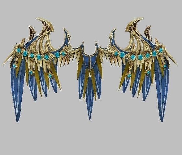 Gold wing Low-poly 3D model