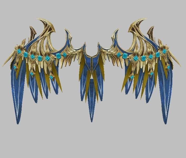 Gold wing Low-poly 3D model_7