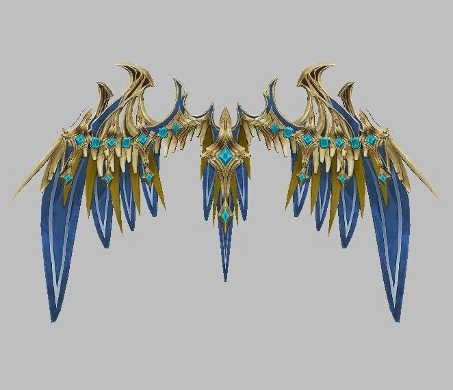 Gold wing Low-poly 3D model_15